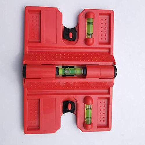 Magnetic Post Spirit Level 188x134mm Adjustable Angle Red | 3 high-precision levels, 270° flexible adjustable - 270°, impact-resistant ABS housing, for pipes, posts, pictures and tiles