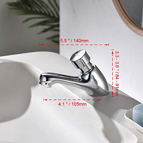 Ibergrif M21901 Chrome Self-Closing Basin Tap, 4–6 Second Timer