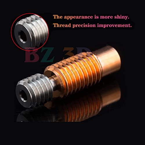 2PCS V6 Bi-Metal Heatbreak,Upgrade Copper+Titanium Alloy V6 All Metal BiMetal Heat Break for Prusa i3 MK2,MK2.5,MK3,MK3S+ 3D Printer V6 Volcano Hotend,Heater Block 1.75mm Filament. 2pcs Bi-metal