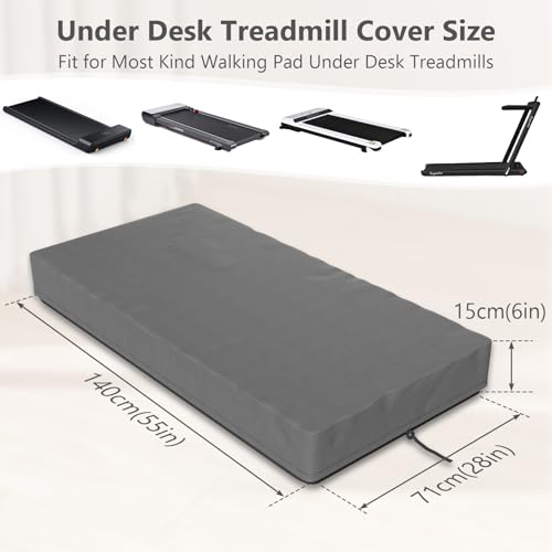 LANMOU Treadmill Cover, Walking Pad Cover 420D, Grey | 140 x 71 cm Oxford Under-Desk Treadmill Cover for Folding Treadmills Waterproof Dust Cover