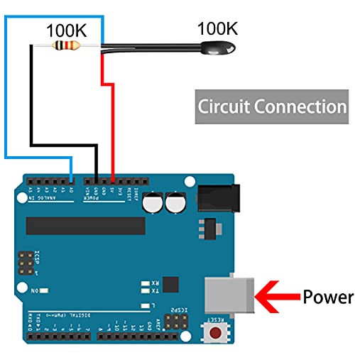 Thermistor NTC MF52D 10K 100K Ohm Temperature Sensor 1% Accuracy Value for Arduino, Temperature Measurement Project, Pack of 10 (5x 3435 / 5x 3950)