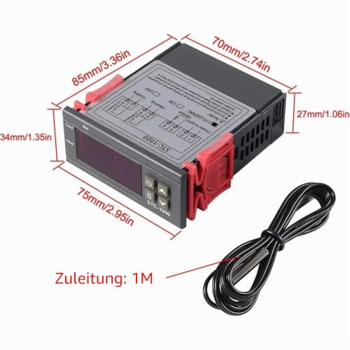 DollaTek Digital STC-1000 220V General Purpose Temperature Controller Thermostat with Sensor