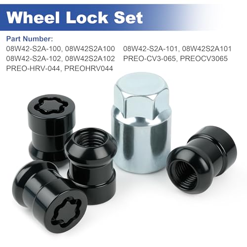 Black-chromed short wheel lock lug nut set, 08W42S2A100, Generic brand