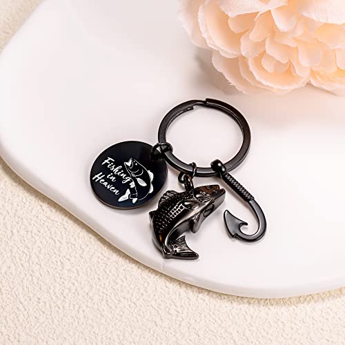 Gredstar Fishing Urn Keychain for Ashes, Cremation Keepsake Memorial Black