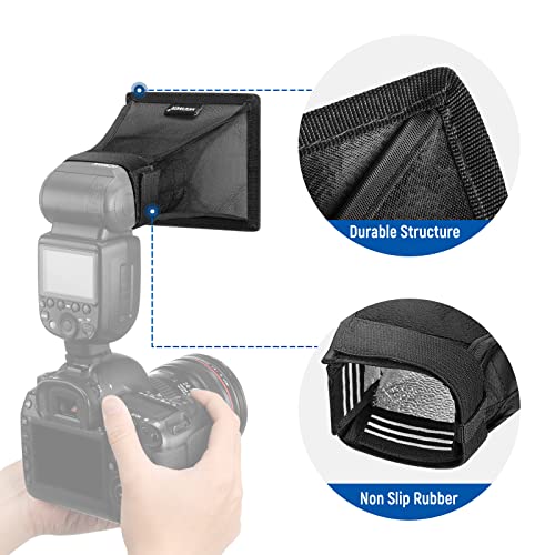NEEWER Flash Diffuser Light Softbox 5" x 4", Universal, Collapsible with Storage Pouch Compatible with Canon Nikon Sony Godox Yongnuo NEEWER speedlight 5x4 inches