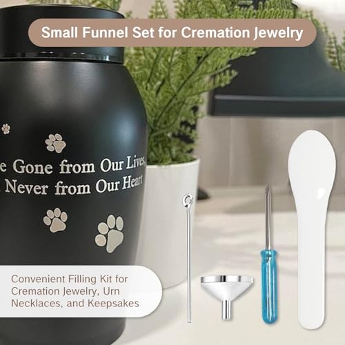 NIIIYTYB Cremation Funnel Kit with Spoon and Scoop Mini Funnel Set for Filling Ashes in Urn Necklaces Tiny Glitter Funnels for Small Capsules Bottles Pill Necklace Keepsake Ash Fill Tools Accessory