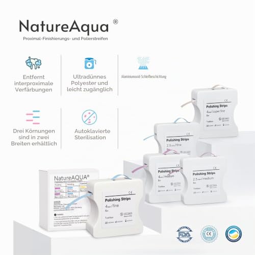 Tooth Sandpaper, Dental Polishing Strips, Ultra Fine Size - 4 mm Width - 6 m / Rolls/Box, NatureAqua Resin Tooth Polishing Interdental Sanding Tool Yellow-4 Mm Width