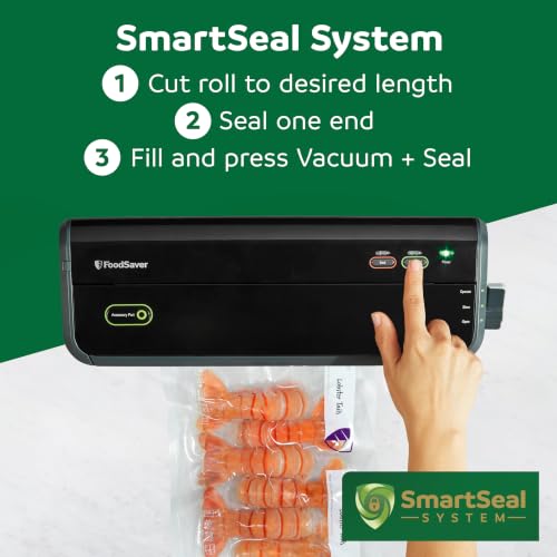 FoodSaver Heavy Duty Vacuum Sealer Rolls, 4 Pack 8" x 17.5' Rolls (70 Total Feet), 30% Thicker BPA-Free Bags for Food Storage, Sous Vide, Meal Prep 8in x 17.5ft Heavy Duty Rolls (4-Pack)