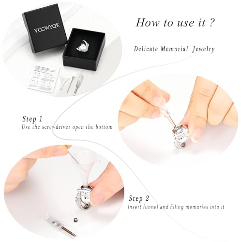 Crystal Heart Urn Necklace for Ashes for Women Stainless Steel Keepsake Pendant Ash Holder Cremation Jewelry Silver