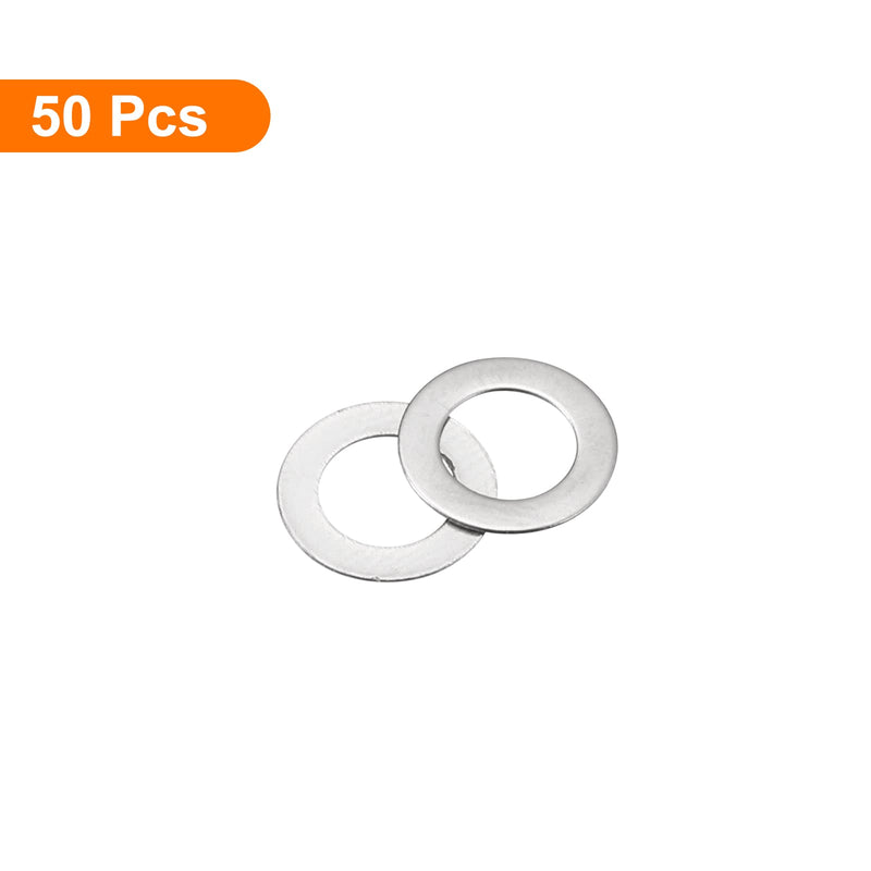 [Australia - AusPower] - uxcell M6 304 Stainless Steel Flat Washers, 50pcs 6x10x0.5mm Ultra Thin Flat Spacers for Screw Bolt, Electronic Repair, Automotive 50 