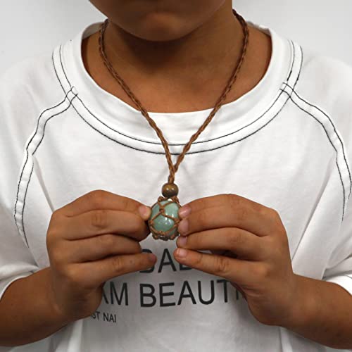 7 Chakra Healing Crystal Necklace Set - Boho Handmade Cord Cage and Hippie Energy Pendant Holder Real Crystal and Healing Stone Jewelry Spiritual Gift for Women Teen