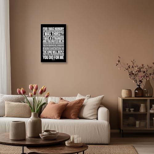 Lnzinro Matthew 25 Bible Verse Wall Art Prayer Poster Modern Framed Christian Quote Wall Decor Scripture Poster for Living Room Decor 12x18 inches 18"L x 12"W
