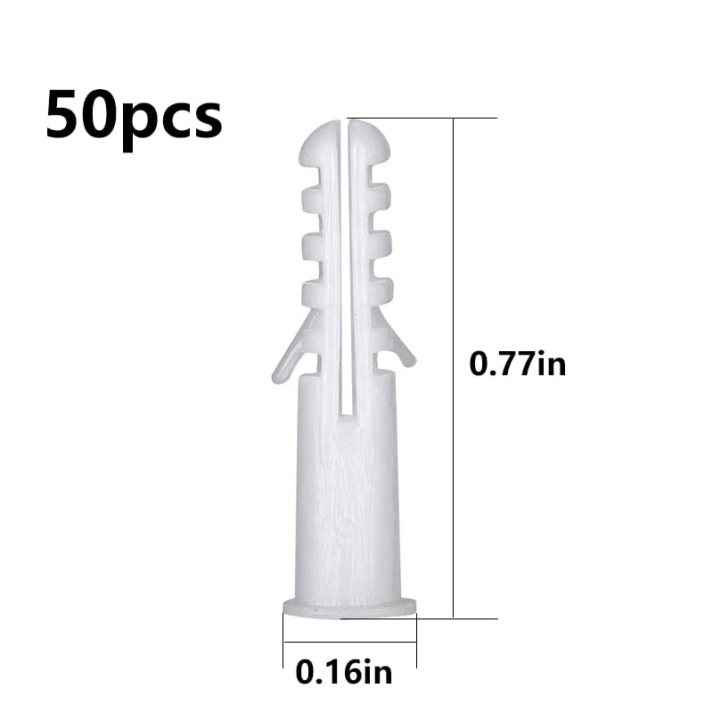 [Australia - AusPower] - (274 pcs) Plastic Drywall Wall Anchors Kit with Screws， Concrete Screw kit Wall Anchor Set Suitable for Brick and Cement Walls 