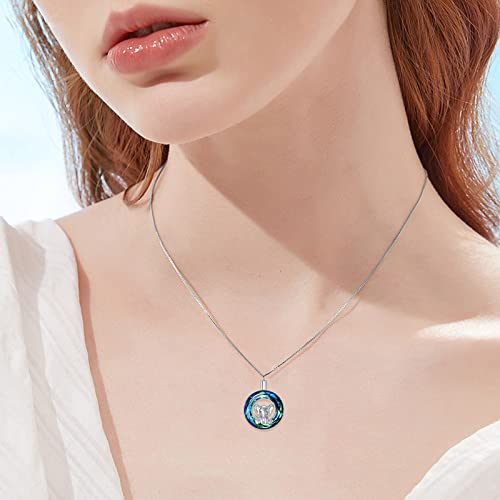 Elephant Necklace 925 Sterling Silver Elephant Crystal Pendant Necklaces Animal Elephants Jewelry Gifts for Women Silver Crystal Urn-1