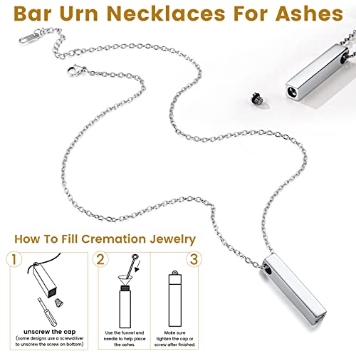 GOLDCHIC JEWELRY Urn Necklaces for Ashes, Stainless Steel Pet/Cross/Birthstone/Tree of Life Personalized Keepsake Memorial Jewelry for Women Cube - 316L Stainless Steel No Engraving