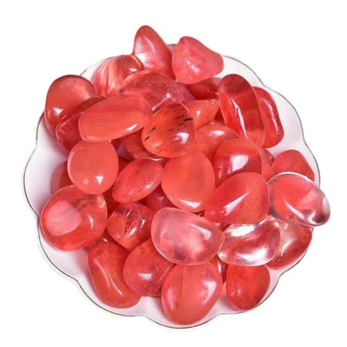 Erliway Red Quartz Crystal Tumbled Healing Stones, 1.25-2.0"