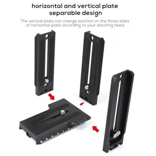 Aluminum L Bracket Vertical Horizontal Switching Quick Release Plate for Zhiyun Weebill-S Crane 2/3 Gimbal Stabilizer Tripod Monopod and SLRs