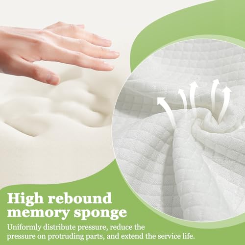 Back Sleeper Pillow for Sleeping, Facial Surgery Recovery Pillow After Face Lift Rhinoplasty, Memory Foam Cervical Support Wedge to Keep Head Straight, Positioning Wedge for Bedridden Elderly