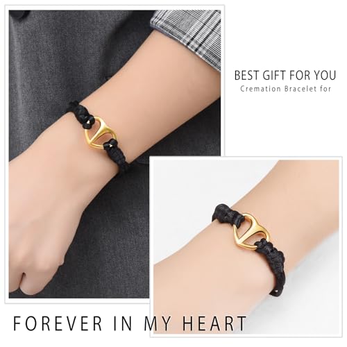 Minicremation Heart Cremation Bracelet for Ashes Adjustable Memorial Urn Bangle for Ashes of Loved One Keepsake Cremation Jewelry Silver thick rope