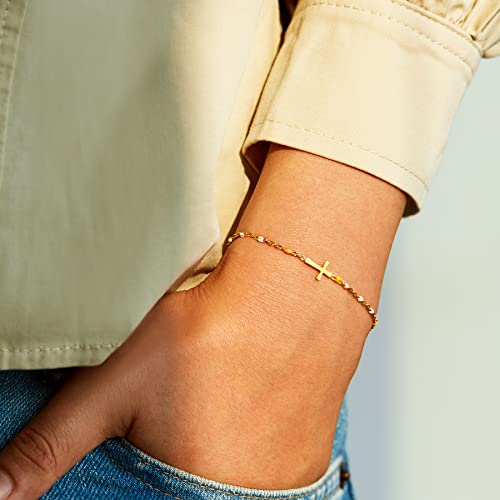 STORYJEWELLERY Cross Bracelet, Christian Bracelets for Women, Faith Gifts