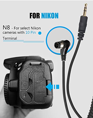 Camera Wireless Interval Shutter Remote Timer Release for Nikon N10 Replaces for Nikon MC-DC2