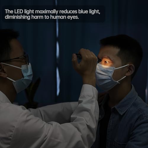 RISEMART Pupil Light Diagnostic Light with Pupil Meter and Ruler, Warm/Cool White, Rechargeable USB LED Pen Lamp for Nurses, Students, Doctors (Black) black