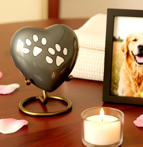 eSplanade Heart Shaped Urn Stand | Stand for Keepsake Urns - Golden
