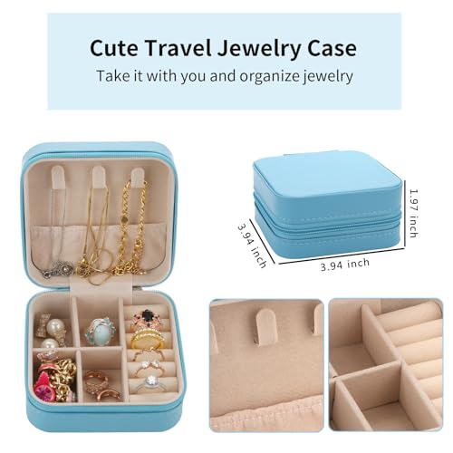 Bridesmaid Proposal Gifts Travel Jewelry Case Jewelry Travel Organizer Small Bachelorette party Jewelry Box Bridesmaid Gift Boxes Mini Storage Organizer Storage Box (6, White&Black) 6