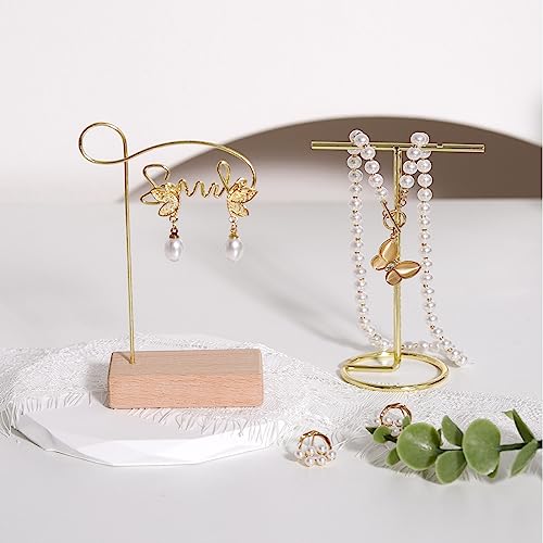 4pcs Beech Earring Display Stands for Selling, Earring Holder Organizer for Retail, Small Wood Jewelry Organizer Stands Jewelry Display for Show