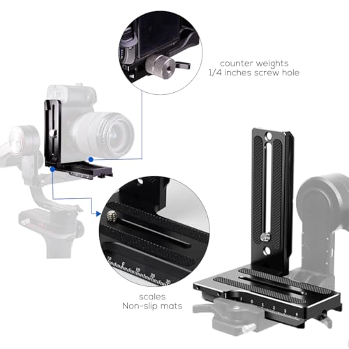 Aluminum L Bracket Vertical Horizontal Switching Quick Release Plate for Zhiyun Weebill-S Crane 2/3 Gimbal Stabilizer Tripod Monopod and SLRs