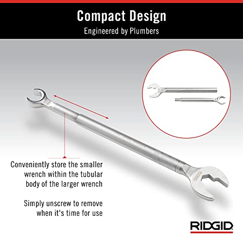 RIDGID Model 2002 One Stop 2-in-1 open-end wrench for angle stops, straight stops, and compression couplings