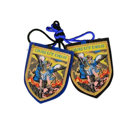 Needzo - Catholic Scapular of Saint Michael, Full Color Woven Prayer Necklace Religious Gift for Men or Women