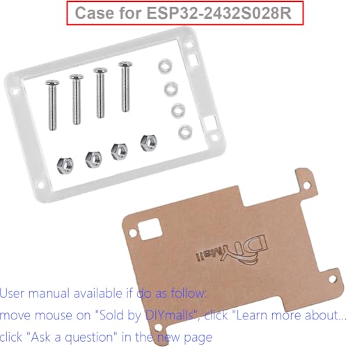DIYmalls 2.8 Inch ESP32-2432S028R ESP32 Display Resistive Touchscreen 240x320 TFT LCD Module ESP 32 Development Board + Acrylic Housing for Arduino IDE