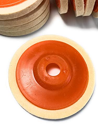 SIGNI wool felt disc polishing buffing wheel felt pads for angle grinder, 4.5-inch, 10-pack