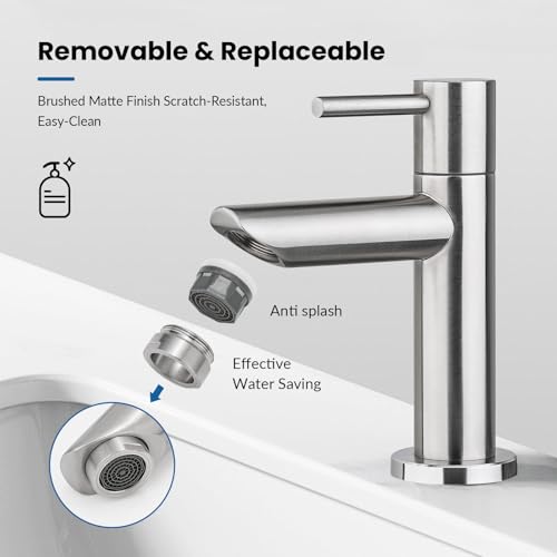 Ibergrif M18103 Brushed SUS304 Cold Water Basin Tap, 70 mm