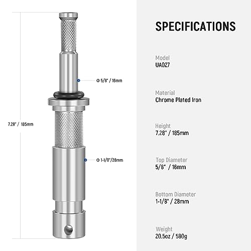 NEEWER Junior to Baby Pin Adapter, 1-1/8"/28mm Junior Male Stud to 5/8"/16mm Baby Male Stud Stand Adapter for C Stand, Heavy Duty Light Stand, TV Clamp, Turtle Base, UA027