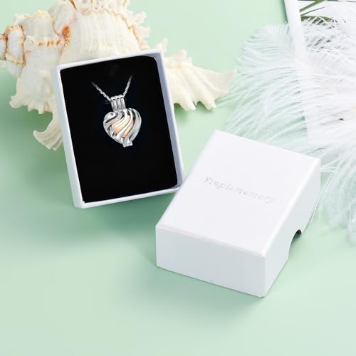 Yinplsmemory Cremation Jewelry Heart Urn Necklace for Ashes for Women Men Rose gold