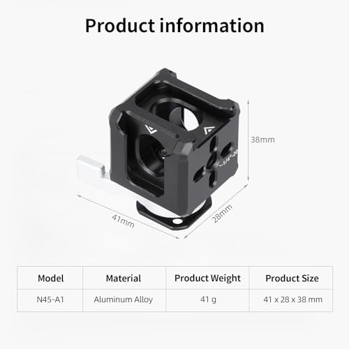 Nitze Triple Cold Shoe Adapter, Quick Release Cold Shoe Mount - N45-A1