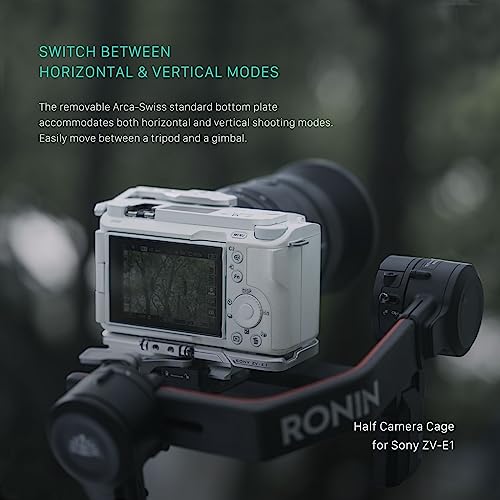 Tilta Full Camera Cage Compatible with Sony ZV-E1 | Cold Shoe, NATO Rail, M3 & 1/4"-20 Mounting Threads | Detachable ARCA Plate for Horizontal or Vertical Shooting | Integrated Cooling System | Black