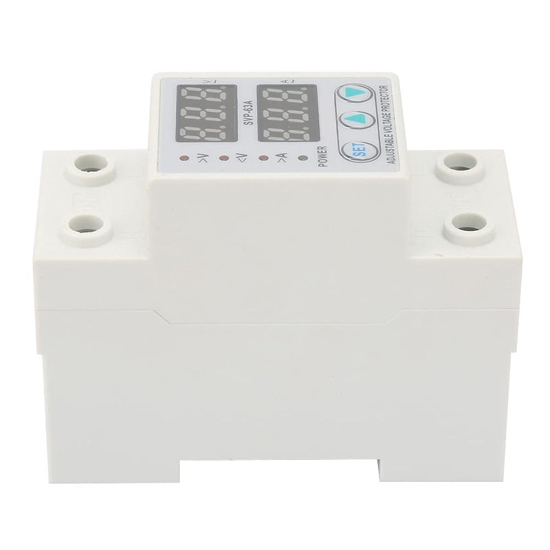 [Australia - AusPower] - Voltage Protective Device, Adjustable Single Phase Voltage Current Protector Double LED Display for - AC 230V 63A Automatic Reset Switch 