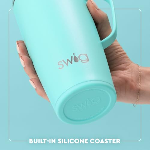 Swig Life Stainless Steel 22oz Travel Mug, Insulated Tumbler with Handle and Lid, Cup Holder Friendly, Dishwasher Safe, Caliente 22 Ounces