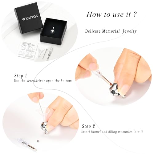 Sport Ball Urn Necklace for Ashes for Men Stainless Steel Memorial Pendant Silver-3