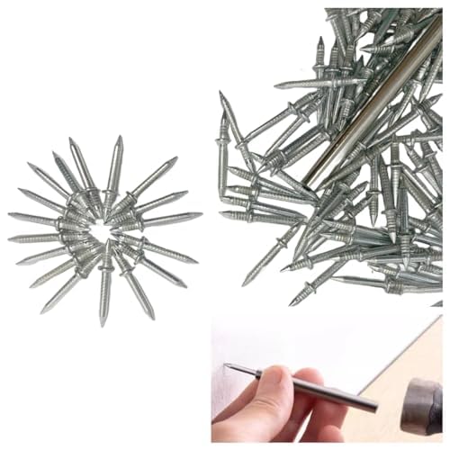 [Australia - AusPower] - 150pcs Double-Head Skirting Thread Seamless Nail, Non Marks Nail, Invisible Security Screw, Double Ended Baseboard Invisible Screw,Hidden Nail For Wood Veneer, With Specific Sleeve Tool (150) 150 