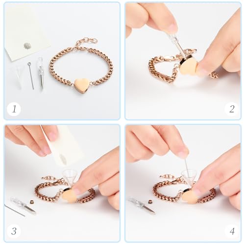 Hearbeingt Heart Cremation Urn Bracelet for Ashes Memorial Jewelry Women A-Rose Gold