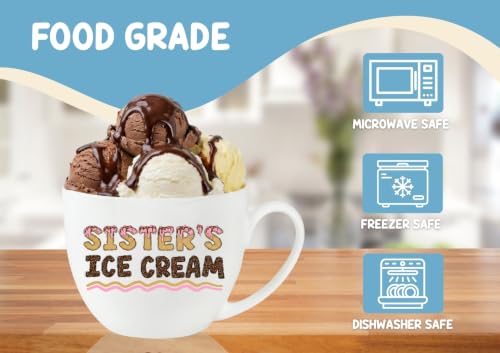 InnoBeta Sister Gifts, Gifts for Sister Ice Cream Bowl Scoop Shovel Spoon Set for Christmas, Birthday