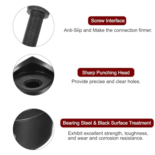 HARFINGTON 41mm bearing steel sheet metal hole punch kit, black manual knockout punch for steel plates and sinks