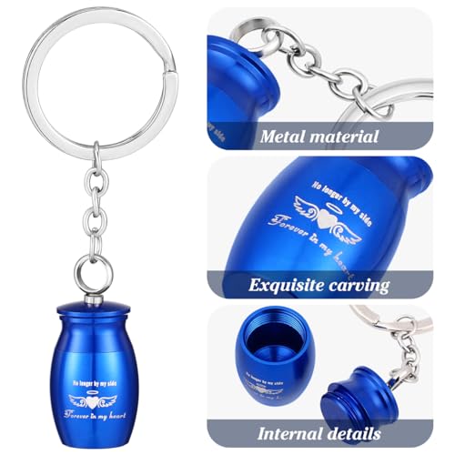 Mini Urns for Ashes Keychain Urn Keepsake Metal Small Memorial Ashes Holder for Human Ashes My Dad My Angel 0.98inch Blue 1.5X1.5X2.5CM