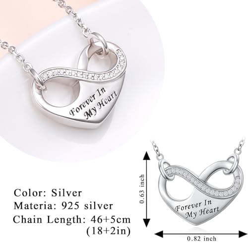 DAOCHONG Infinity Heart Urn Necklace Cremation Jewelry for Women Heart Urn Necklaces