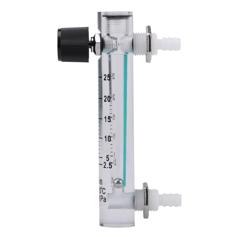 [Australia - AusPower] - Oxygen Air Gas Flow Meter, 2.5-25LPM 8 mm Pipe Flow Meter Flow Meter for Gas Liquid with Control Valve, Default 