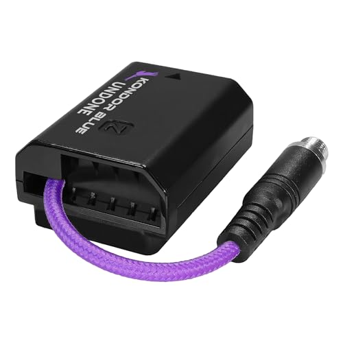 KONDOR BLUE x Gerald Undone | 4" Female Locking DC Barrel 2.1 to FZ100 Dummy Battery | for Sony FX3, A7 Series – Built for Filmmakers Using External Power | Purple